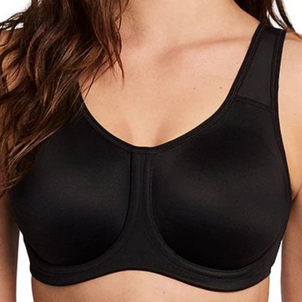 NWT Wacoal 40DDD Simone Sport Underwire Bra Molded Cups Smooth Support Black
